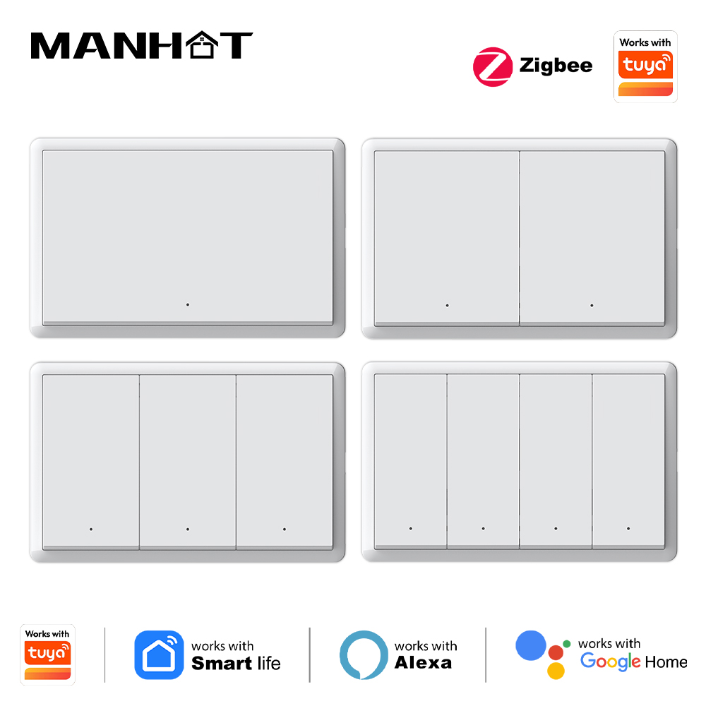 Smart Home Button - Manhot Smart Zigbee-schakelaar Geen neutrale draad