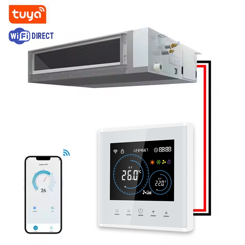 Smart Home Thermostat - Slimme wifi-thermostaat voor energiebesparende airconditioning, HVAC-ventilator,