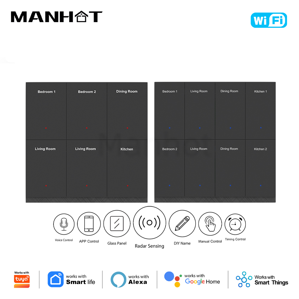 Smart Home Button - MANHOT WiFi Smart DIY Naam Schakelaar