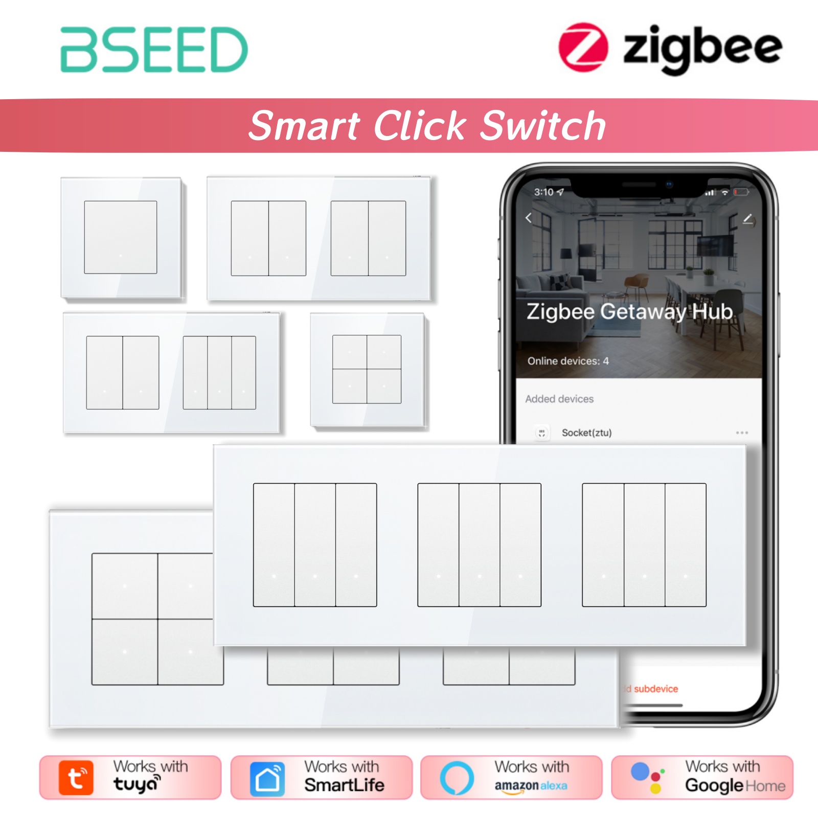 Smart Home Yellow - BSEED ZigBee Click Switches Serie Wand