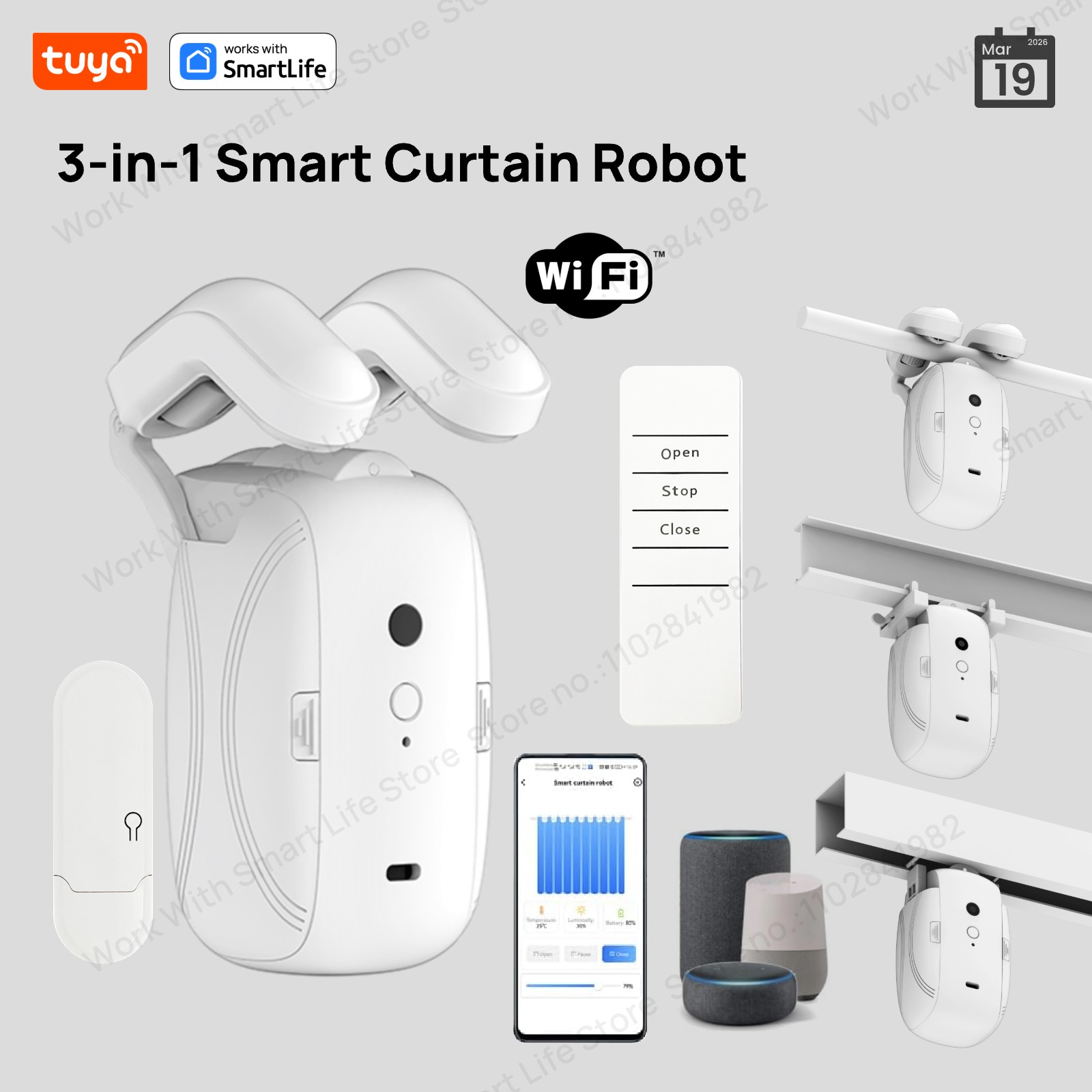 Smart Home Website - 1/2 stuks Tuya Smart WiFi gordijnrobot
