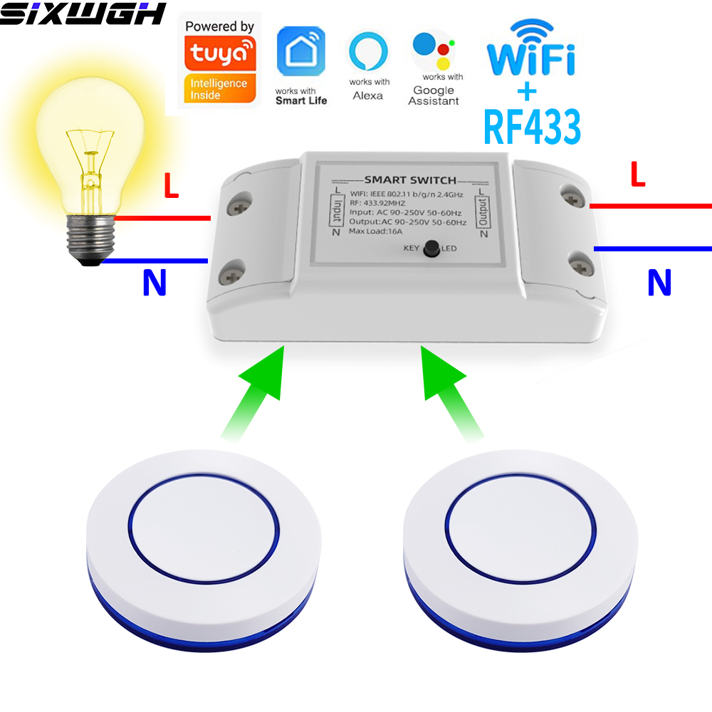 Smart Home Button - 16A WiFi Tuya Smart Switch Draadloze