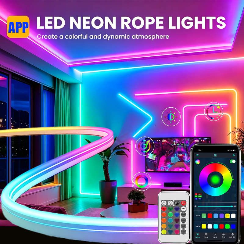 Smart Power Strip - Slimme USB-aangedreven RGB Neon LED-stripverlichting Dimbaar