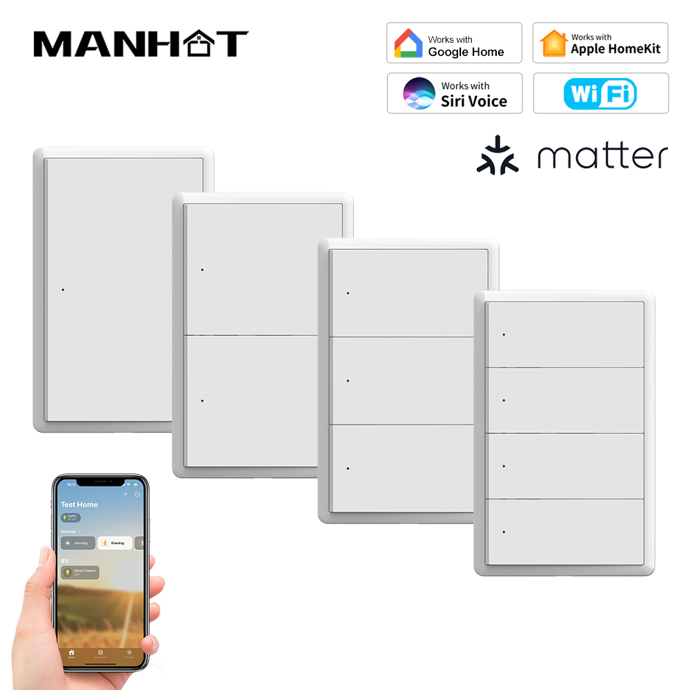 Smart Home Button - MANHOT Homekit WiFi Smart Switch Geen