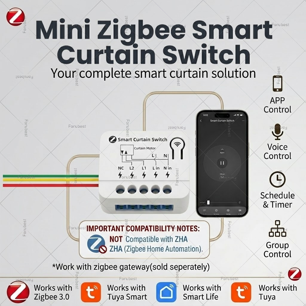 Curtain Motor - ZigBee Smart Gordijn Schakelaar Module Relais