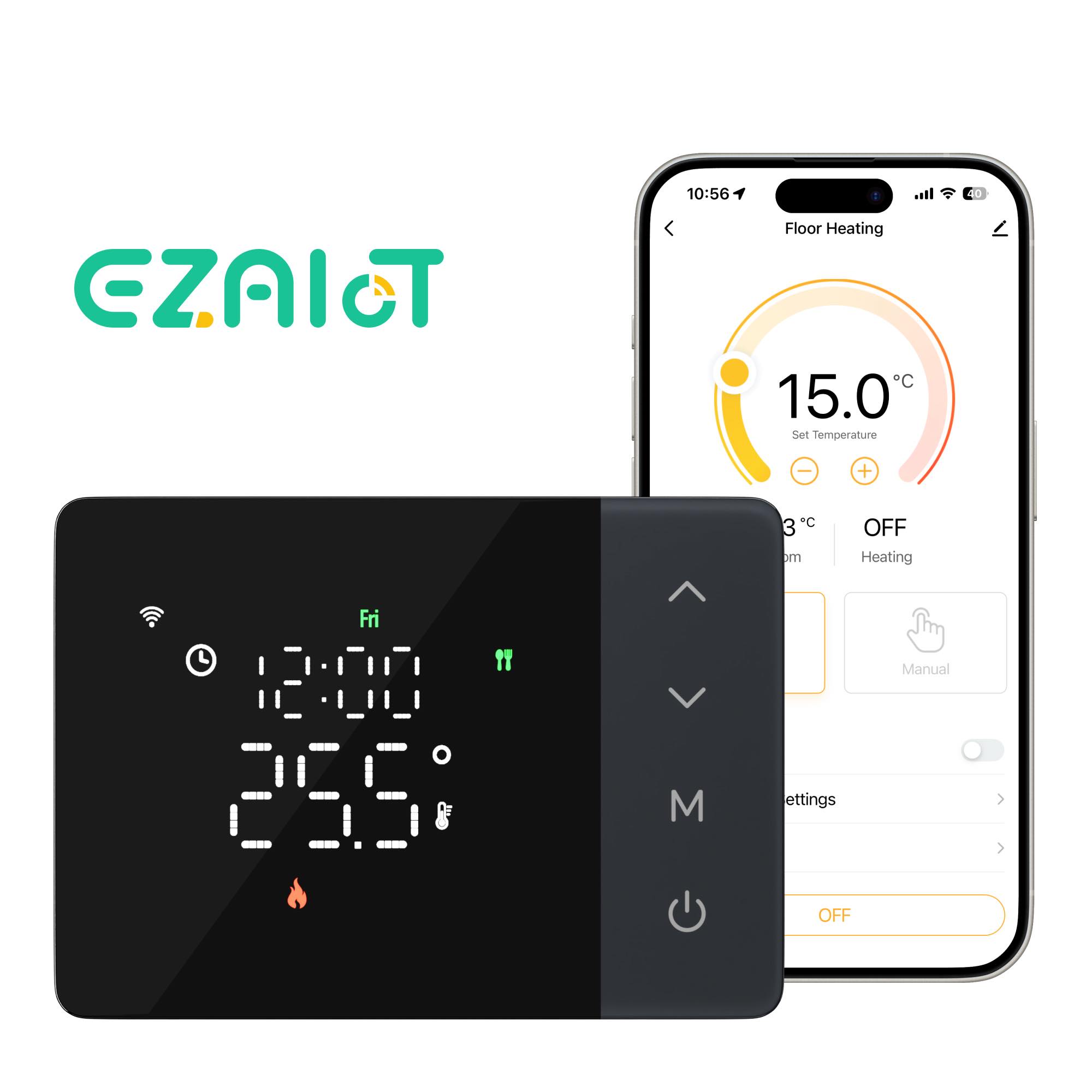 Smart Home Thermostat - Tuya slimme, op batterijen werkende wifi-thermostaat,