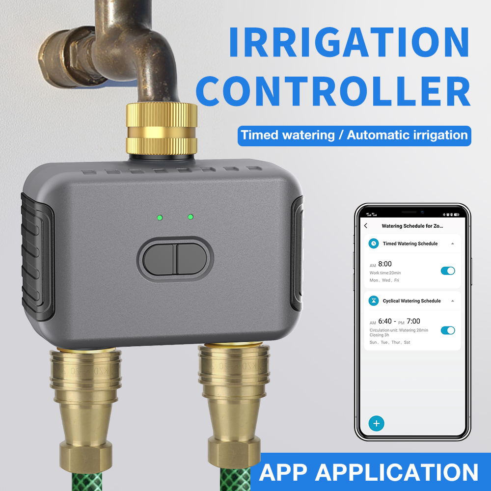 Smart Home Tuya - Tuya 2-zone besproeiingstimer Tuin Automatische irrigatiecontroller