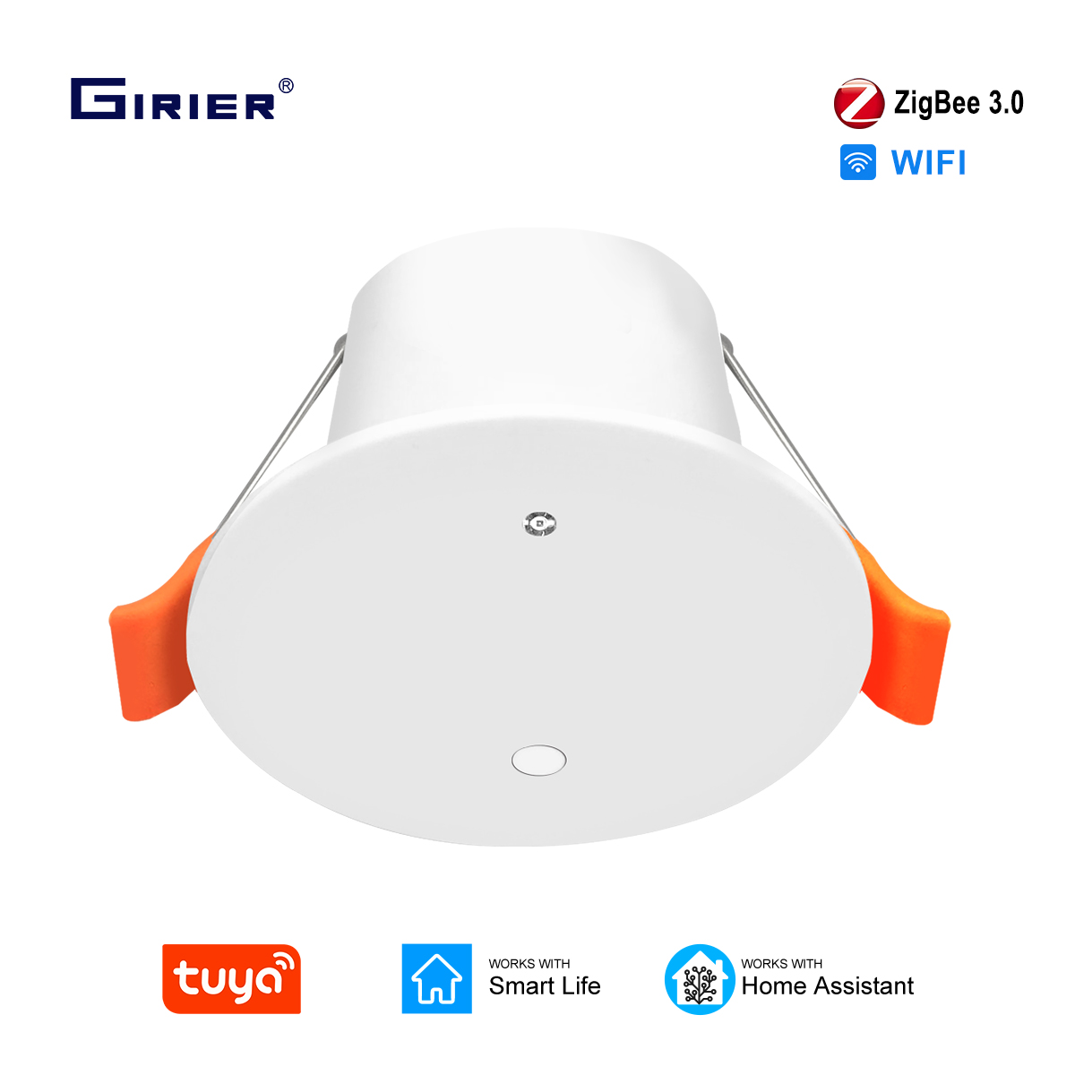 Zigbee Motion Sensor - GIRIER Tuya ZigBee Menselijke aanwezigheidssensor Plafondgemonteerde
