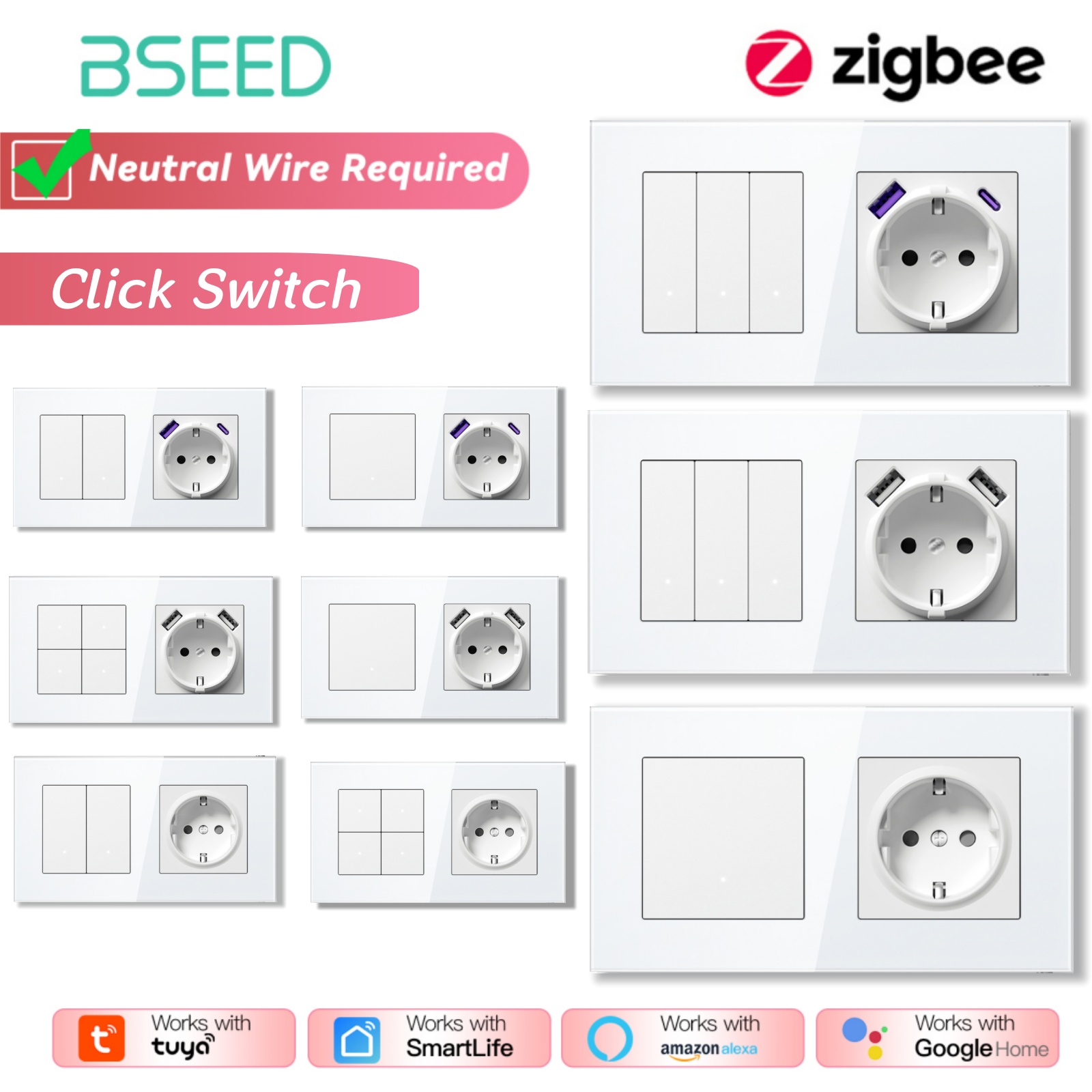 BSEED ZigBee-schakelaars Wand  - Smart Home Yellow recensie en prijs