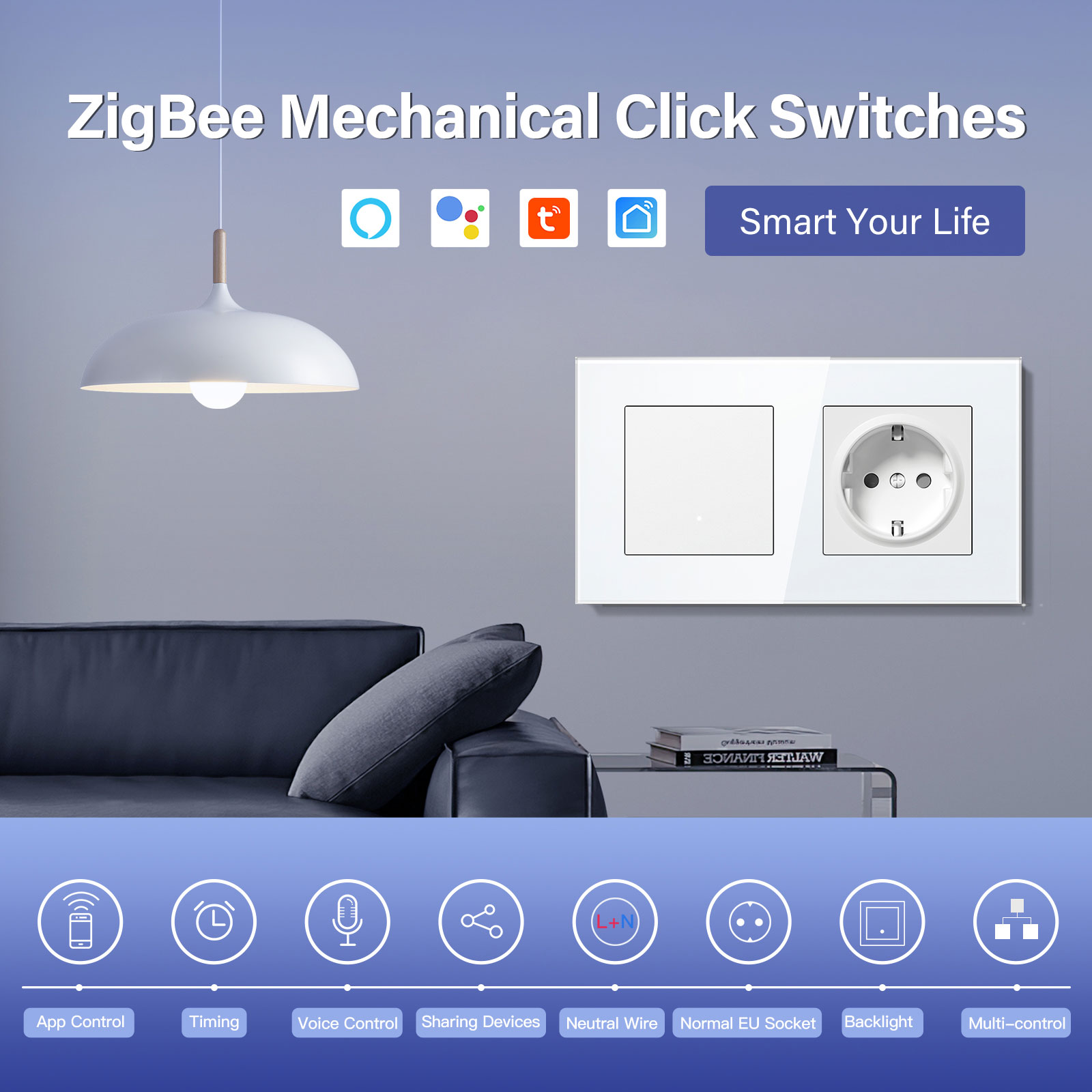 BSEED ZigBee-schakelaars Wand  - Smart Home Yellow recensie en prijs